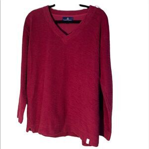 Lauren James V-neck maroon cotton small sweatshirt